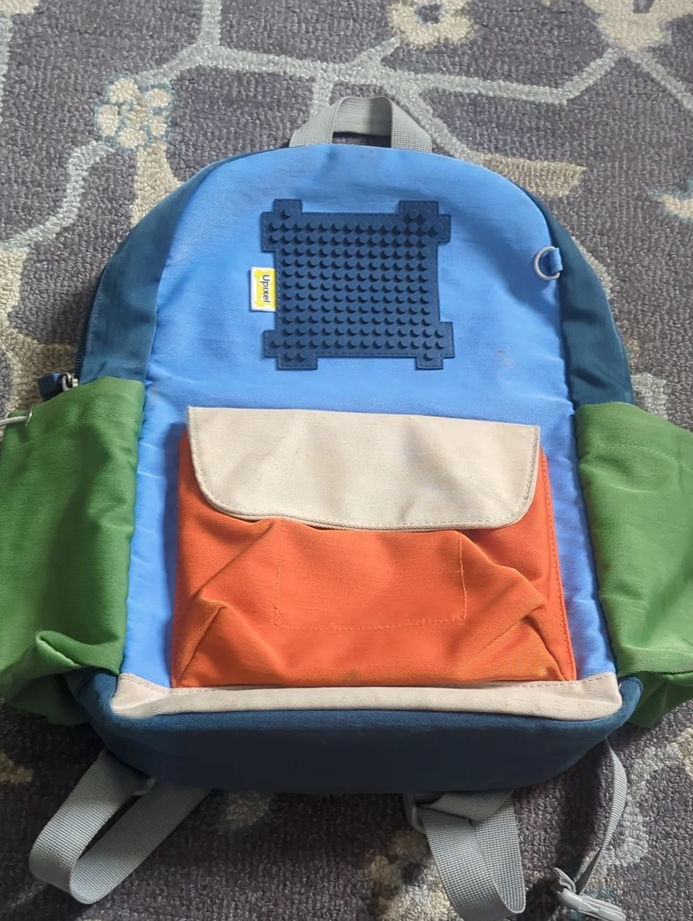 Kids Multi-Color Canvas Backpack - Blue, Green, Orange
